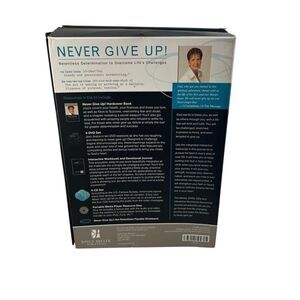 Never Give Up Joyce Meyer 4 DVDs , Workbook, Media Player Disk.  No Hardback Boo
